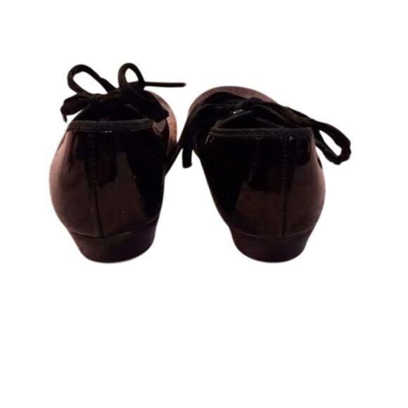 Dance Time 9 Kids Black Patent Leather Tap Shoes Laces - Picture 8 of 9